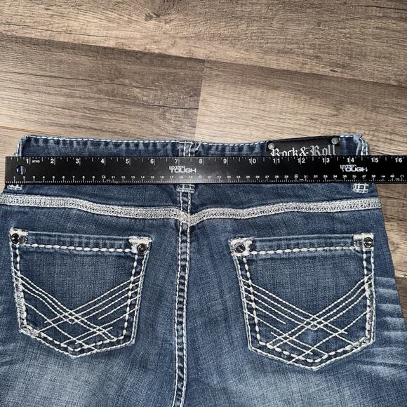 Rock and Roll Cowgirl Jeans Mid Rise Dark Wash 29x36 - Picture 2 of 9